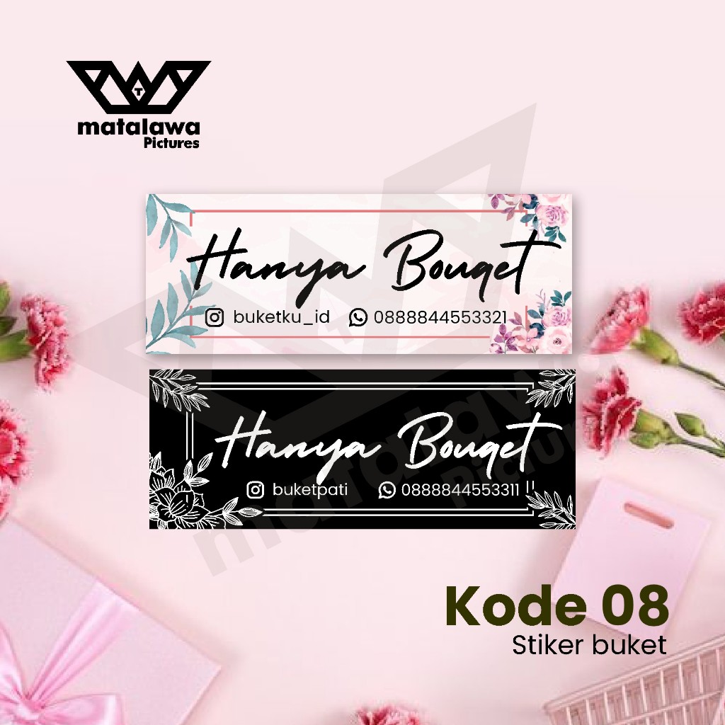 Stiker Buket Bunga  Bouquet  Flower Label Buket Sticker Buket Bucket Murah Costum 08