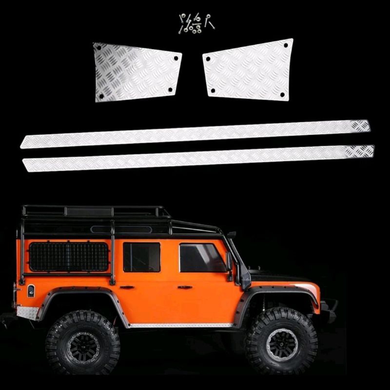 4pcs aksesoris Rear & Side skid plate Rc Traxxas trx4 Defender 1/10