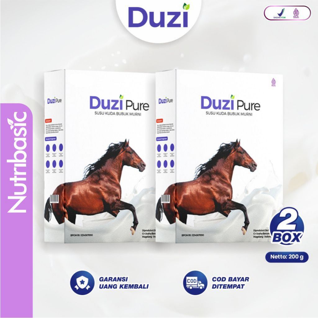 

Duzi Pure - Susu Kuda Lombok Bubuk 200 Gram 2 Box