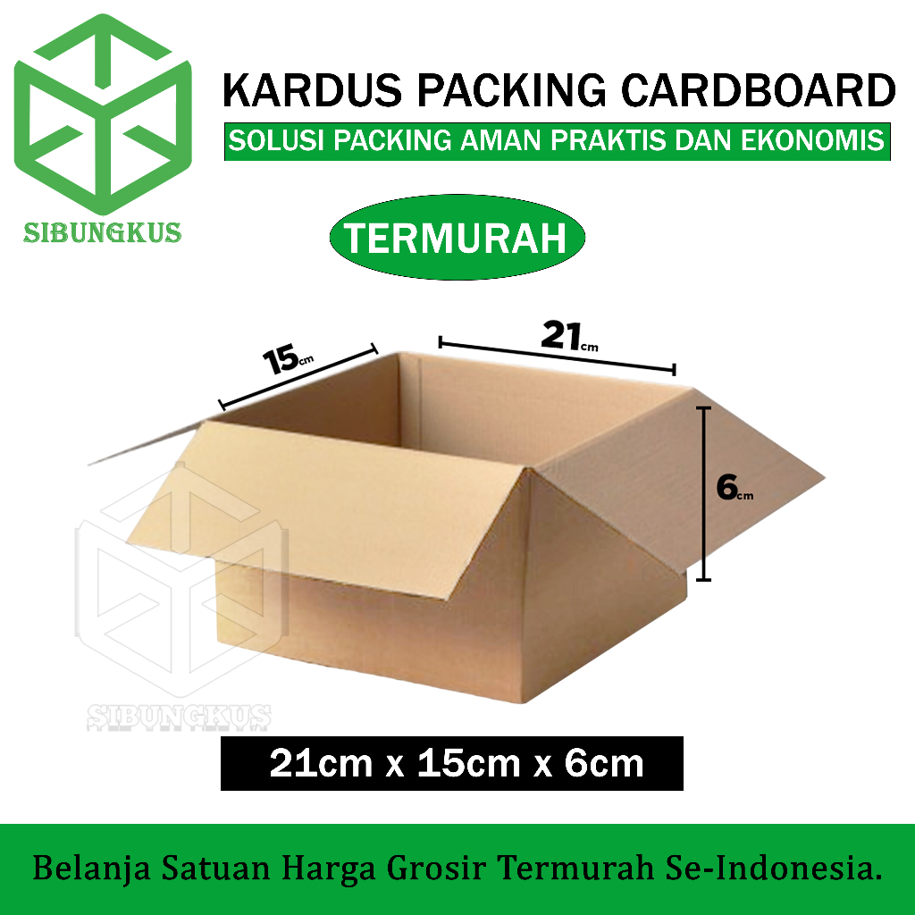 

Kardus Karton Box Packing 21x15x6 cm Dus Single Layer Coklat Polos Tebal Termurah - Rusfet 21 x 15 x 6 cm Satuan