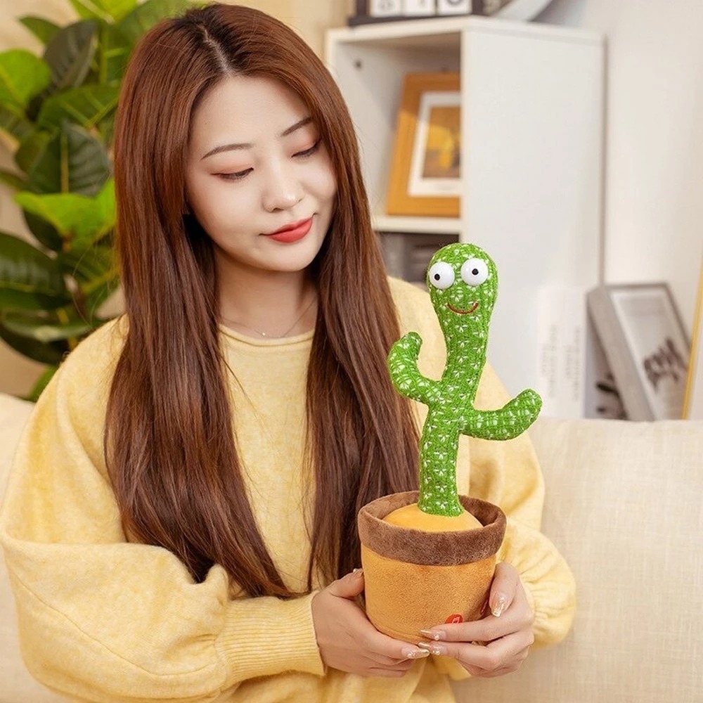 (Bisa COD) Mainan Kaktus Bergoyang / Dancing Cactus / Boneka Kaktus Goyang dan Bicara Kaktus Joget N