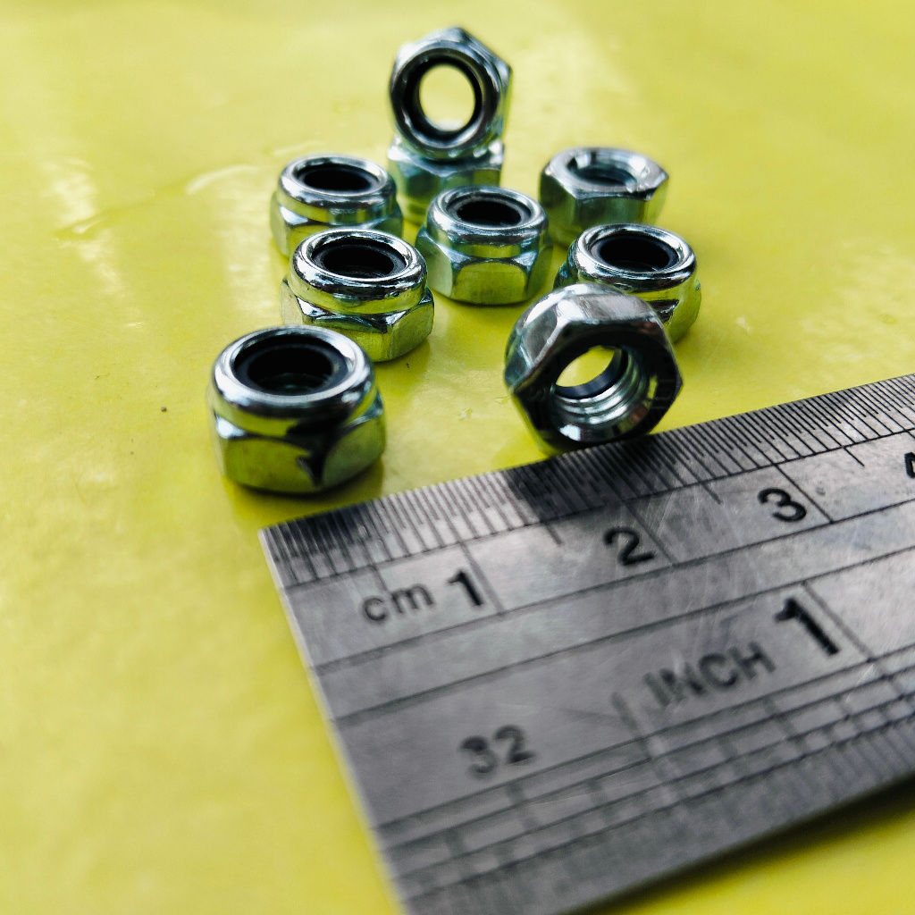 MUR NYLON PUTIH M5 GALVANIS / MUR BAUT KUNCI 8 / LOCK NUT M5 GALVANIS / MUR NYLON GALVANIZ M5 / MUR 