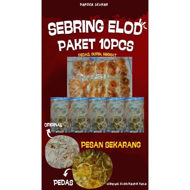 

paket sebring elod kaca 10pcs renyah nikmat &gurih