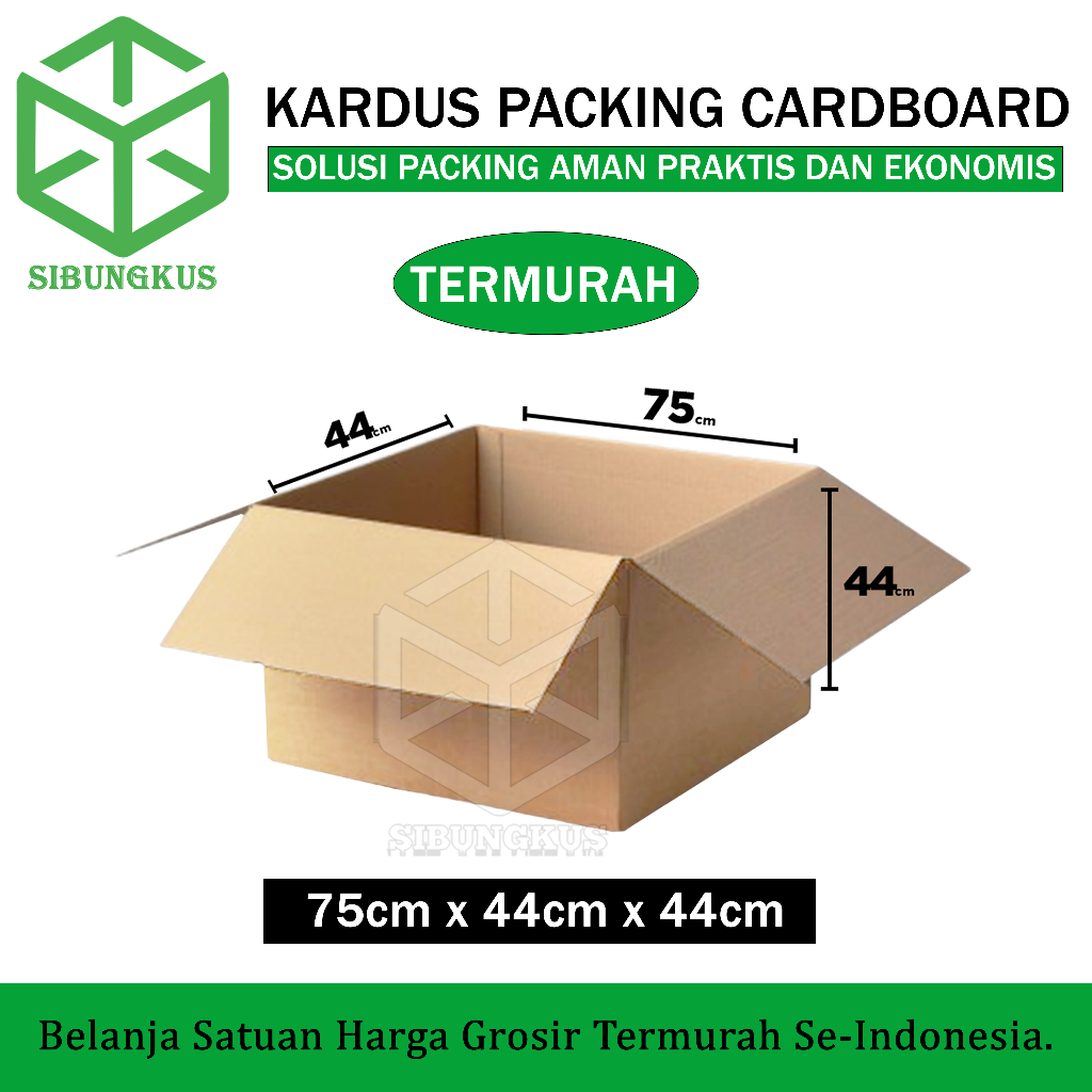 

Kardus Packing Karton Box 75x44x44 cm Dus Single Layer Coklat Polos Tebal Termurah - Rusfet 75 x 44 x 44 cm Satuan