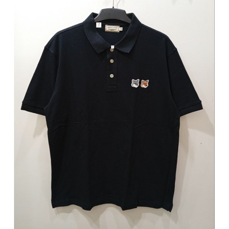 MAIS0N K1TSUNE BLACK POLO SHIRT