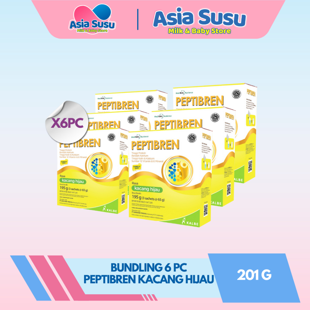 

[BUNDLE] Peptibren vanila /kacang hijau 195gr x 6pc (SUSU SARAF STROKE)