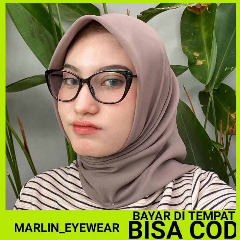 kacamata cat eye bisa lensa minus normal photocromic Antiradiasi Bluecromic Z507