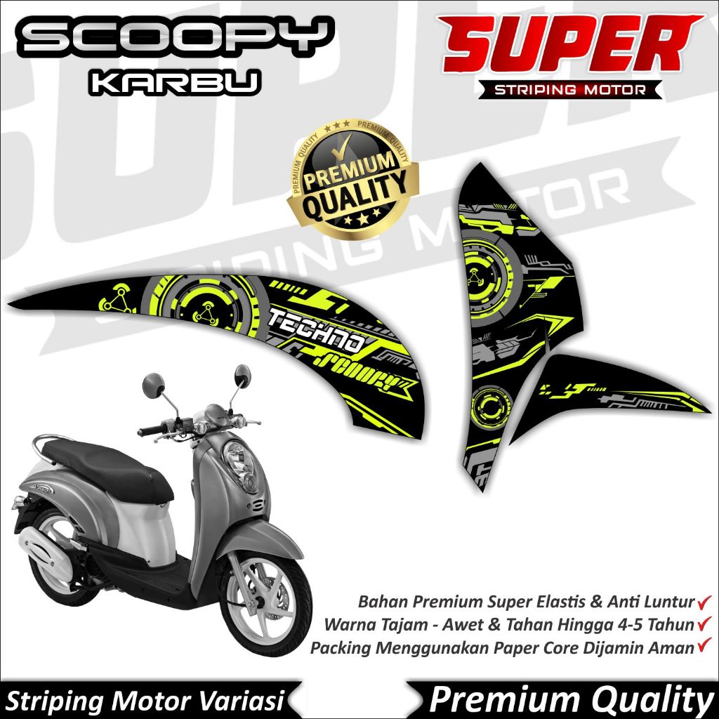 Stiker Scoopy Karbu Anti Luntur keren Striping Scoopy Karbu Striping Honda Scoopy Karbu Hitech