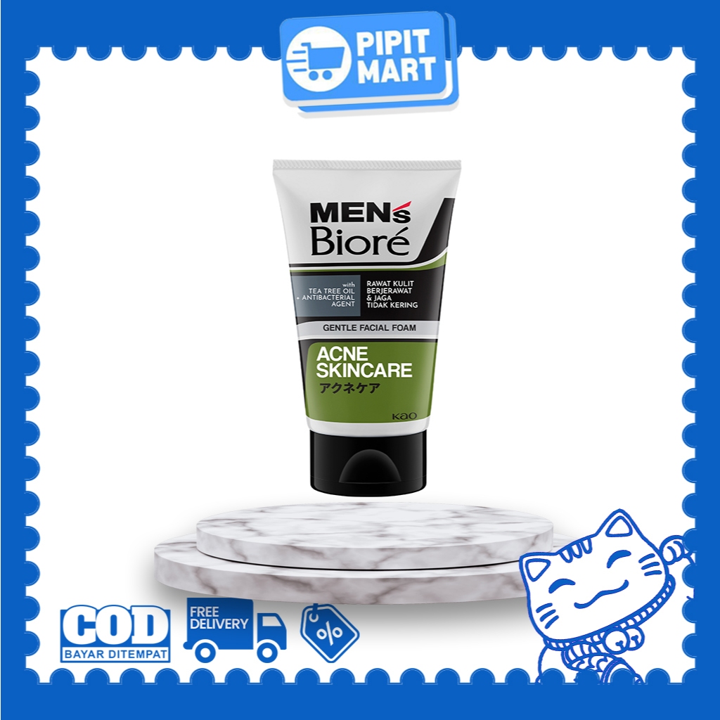 Mens Biore Gentle Facial Froam Acne Skincare 100G