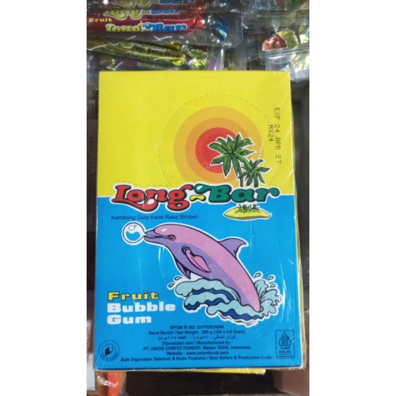 

permen karet longbar asli medan 1 kotak isi 100 pic