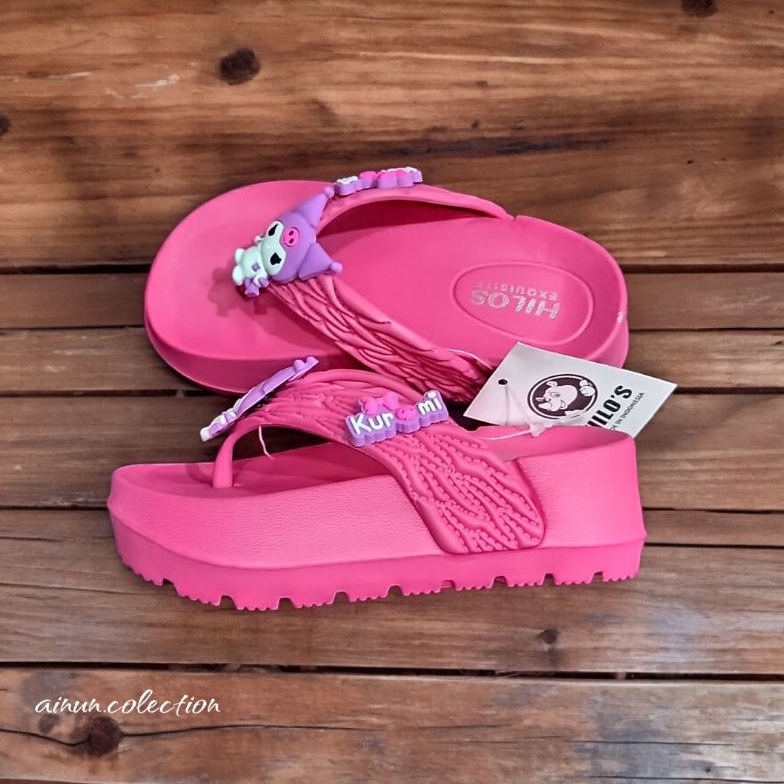 Promo Max Sandal Jepit Wedges Anak Perempuan Sandal Kuromi Hak Tinggi Sendal Fashion Anak Wanita 29 