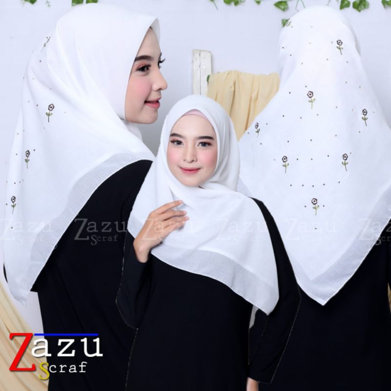 Segi Empat Bordir Payet Bunga mawar// Bordir Bunga Payet