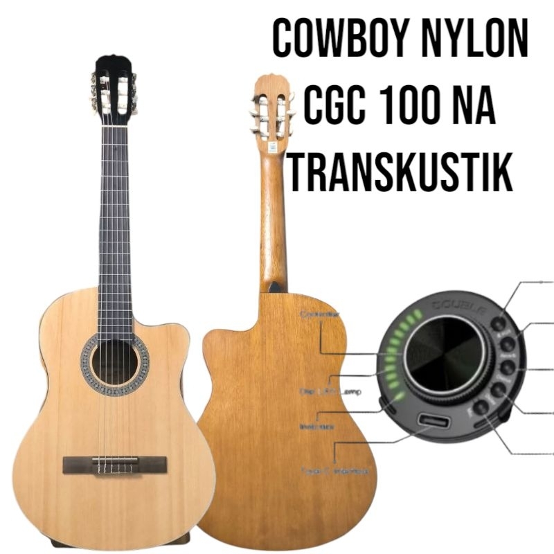 gitar nylon  cowboy CGC 100 NA transkustik nylon original