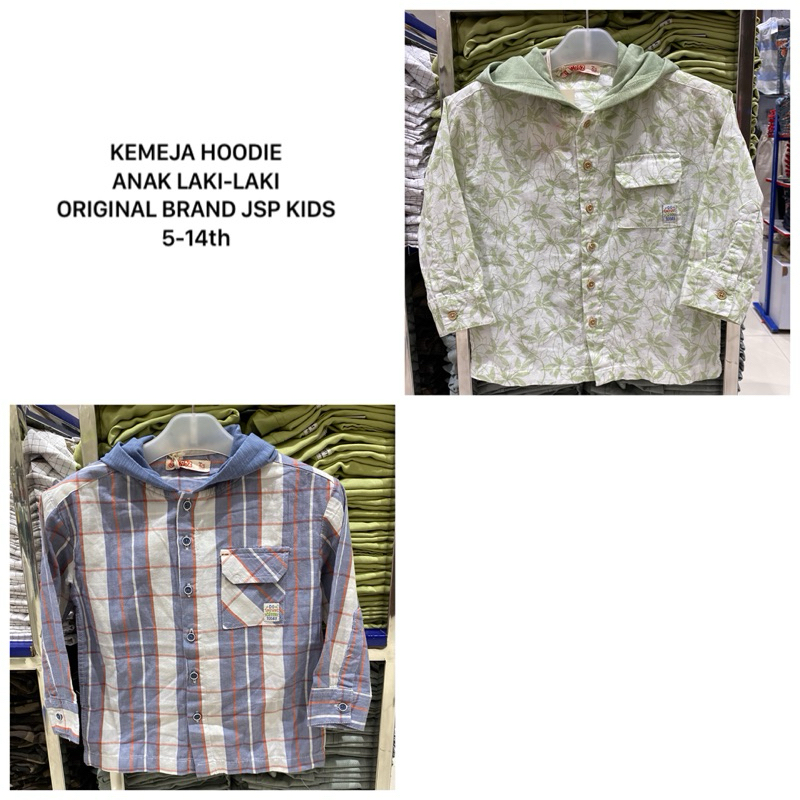 KEMEJA HOODIE LENGAN PANJANG ANAK LAKI-LAKI ORIGINAL BRAND JSP KIDS (5-14th) J232