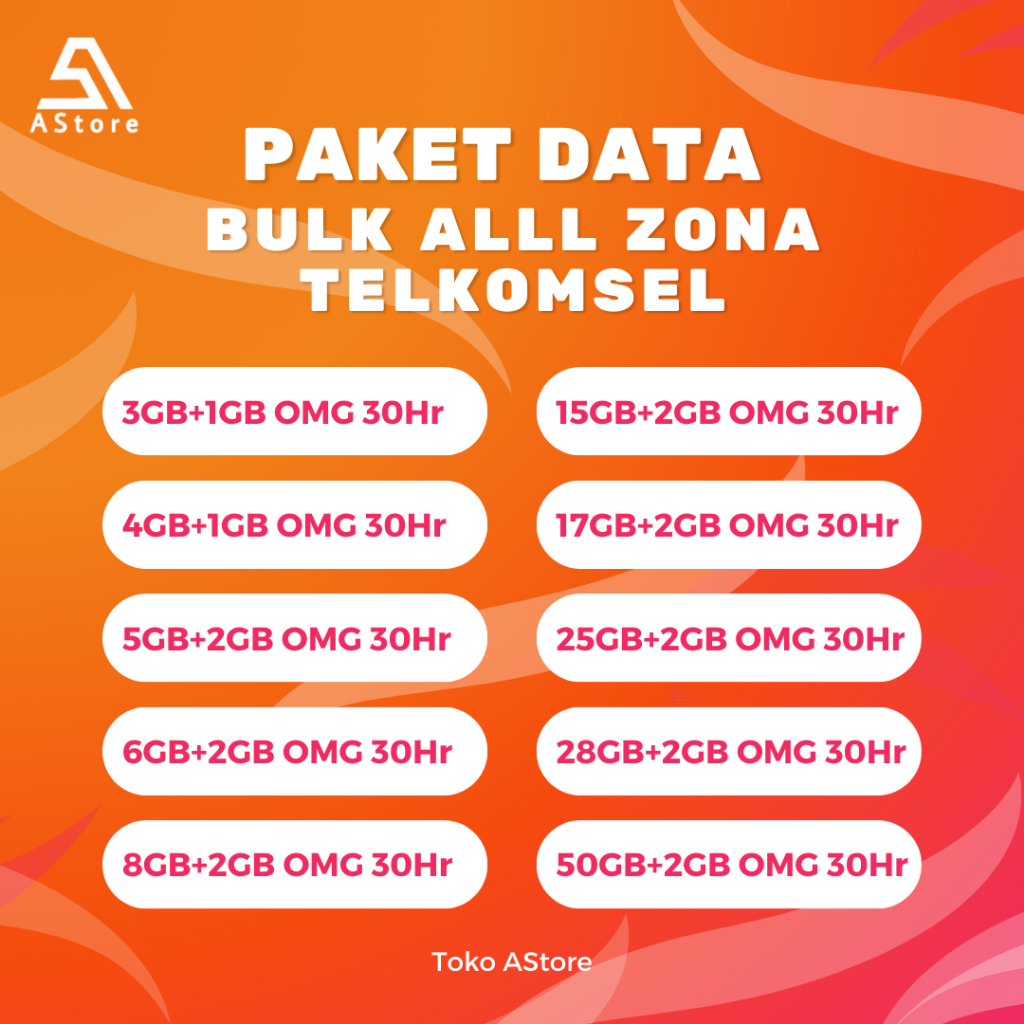 Paket Data Bulk All Zona Telkomsel Full Kuota 24 Jam | 30 Hari | All Zona 3 Gb 4 Gb 5 Gb 6 Gb 8 Gb 1