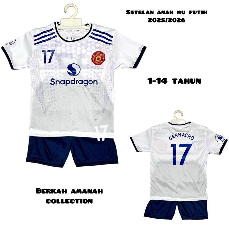 setelan bola anak/ kaos bola anak MU/jersey bola anak/ baju bola anak motif MU