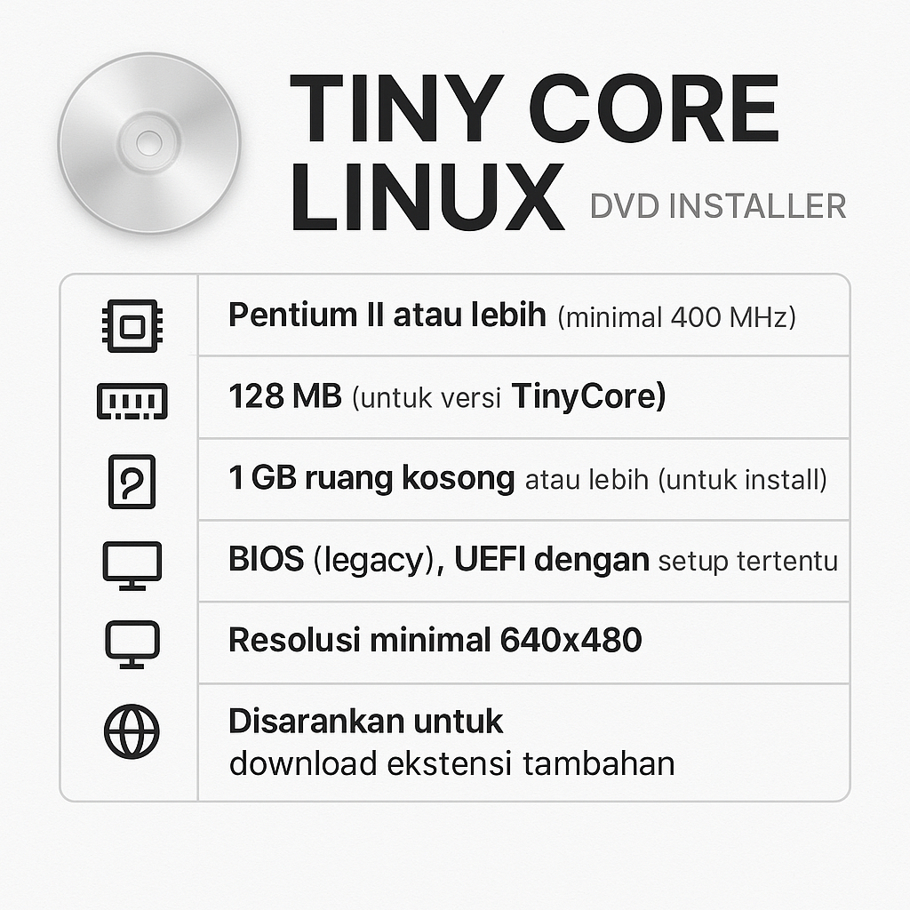 Tiny Core Linux DVD Installer: Distro Li