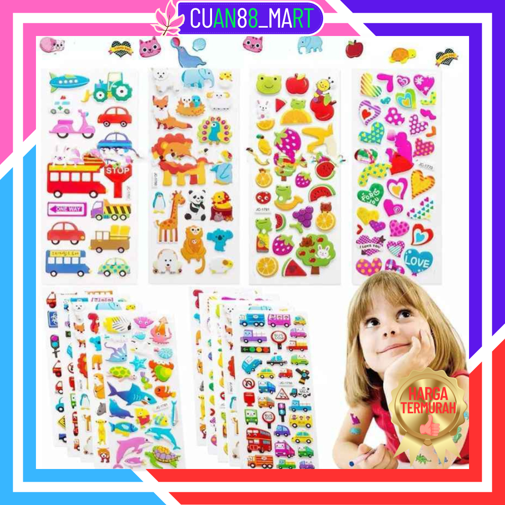 

CUAN【COD READY STOCK】Stiker Karakter Anak / Stiker Timbul Random/ Stiker Anak 3D/ Stiker Karakter / Stiker Mainan Anak Perempuan / Stiker Tempel / Stiker Karakter Anak