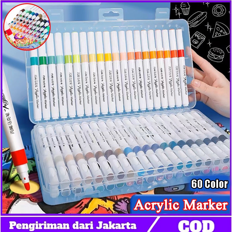 

KODE G65W siap6 Colors Pen Akrilik Marker Warna Cepat Kering Tahan Air Spidol Acrylic Painter Menggambar Kreativitas Seni Edukasi Anak