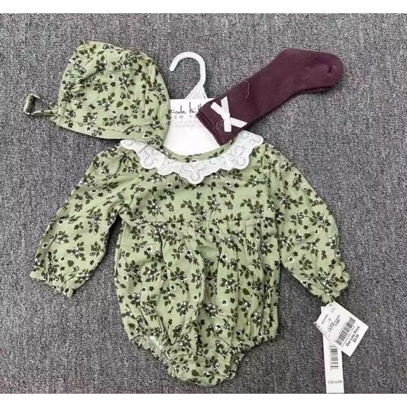 Nicole Miller Set 3in1 (Jumper, Topi, Kaos Kaki) 3-12 Bulan Baju Bayi