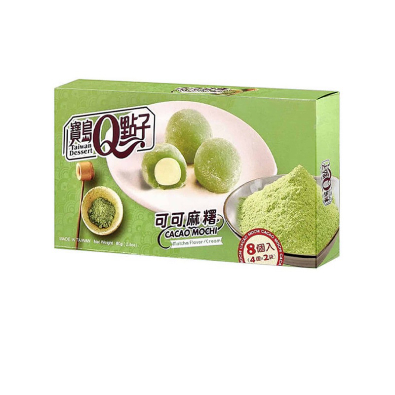 

Q mochi taiwan dessert matcha flavor cream 4x2