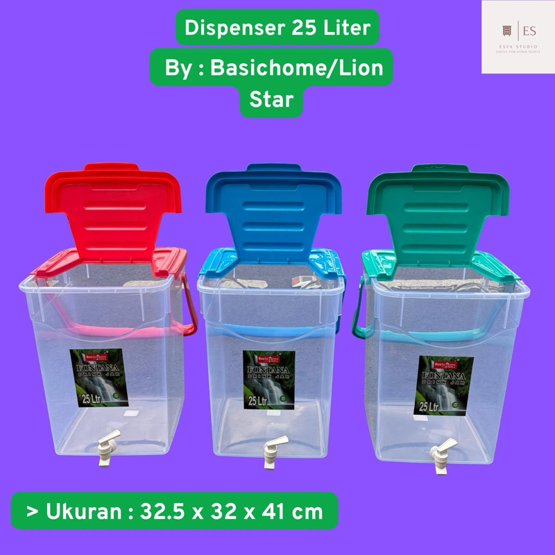 BASIC HOME - LION STAR Drink Jar 25 Liter Fontana / Dispenser Air Kran 25 Liter Toples Kran 25 Liter