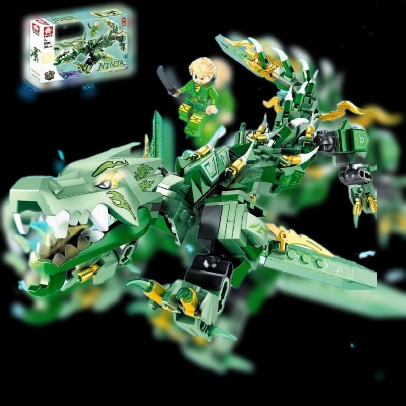 Mainan merakit naga ninjago balok susun dragon besar kado ulang tahun Natal Imlek Hari Raya HoreToys