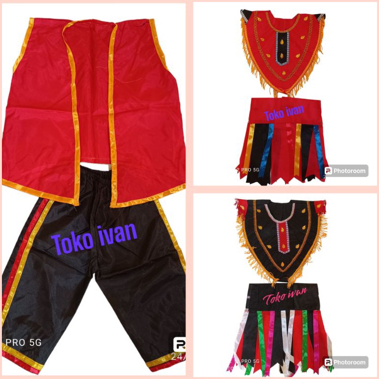 KODE U22N Kostum Kesenian Topeng Ireng  Baju Dayakan  Baju Kesenian Jaran Kepang