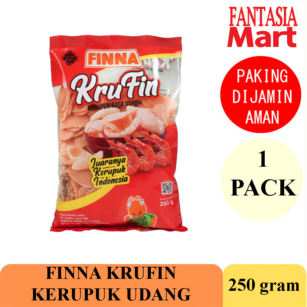 

FINNA KRUFIN KERUPUK UDANG 250 GRAM PACK FANTASIA DENGAN PAKING AMAN