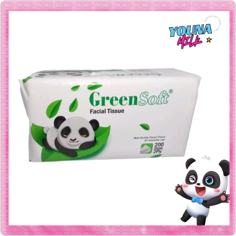 GREEN SOFT FACIAL TISSUE 200 Sheet