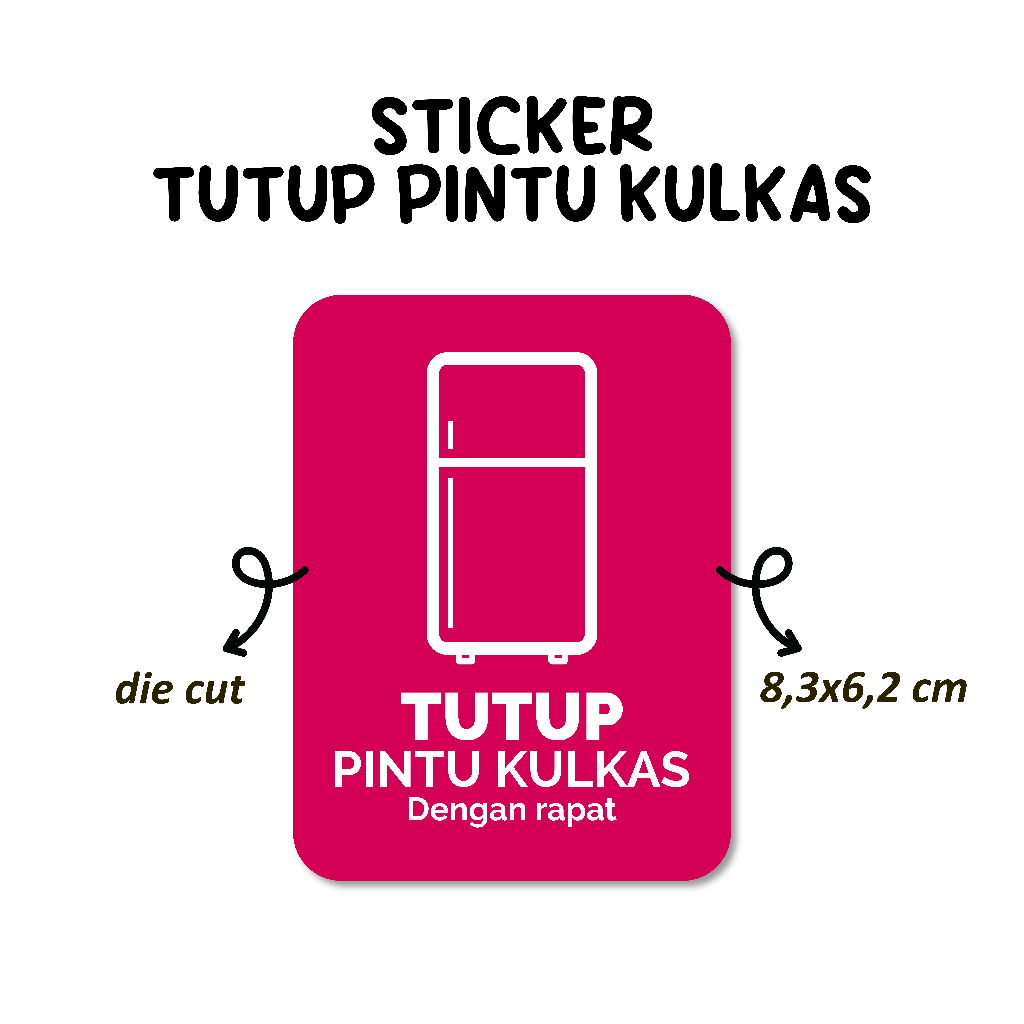 

Stiker Tutup Pintu Kulkas Stiker Awet Tahan Air Sudah Dipotong Sticker Vinyl Laminasi Glossy Die Cut Warna Biru Cerah 8,3x6,2 cm