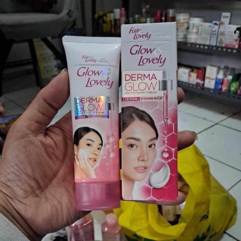 Paket Glow & lovely cr 23 + glow lovely facial foam 50 ml
