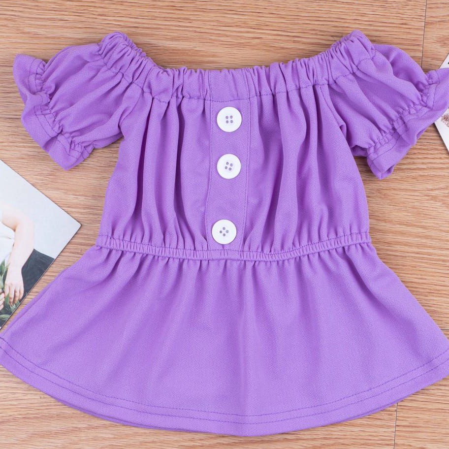 JAYACO Baju Sabrina Kerut Anak Perempuan