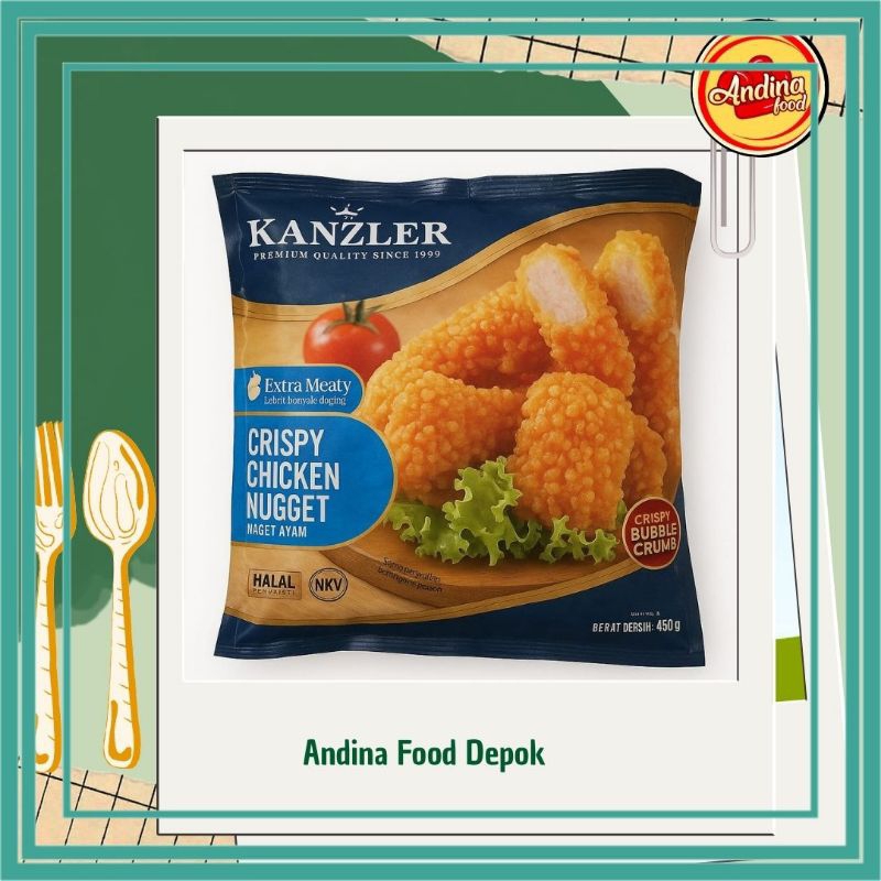 

Nugget Kanzler Premium Ayam – Frozen Food Praktis dan Lezat – Cocok untuk Anak & Dewasa – Makanan Beku Siap Saji Tanpa Pengawet – Lauk Sehat untuk Bekal & Camilan – Nugget Crispy Lezat