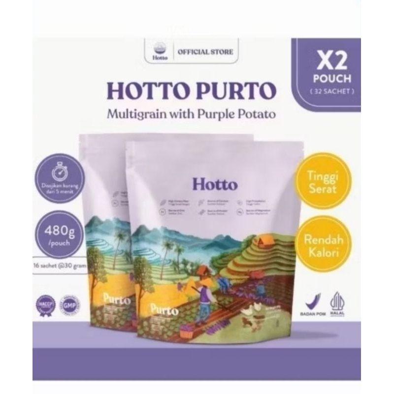 

PROMO!!HOTTO PURTO 2 POUCH (32sachet) MULTIGRAIN WITH PURPLE POTATO