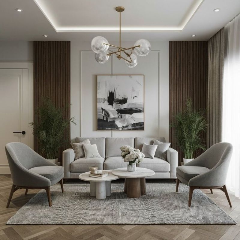 sofa Skandinavian grey desain premium untuk ruang tamu estetik