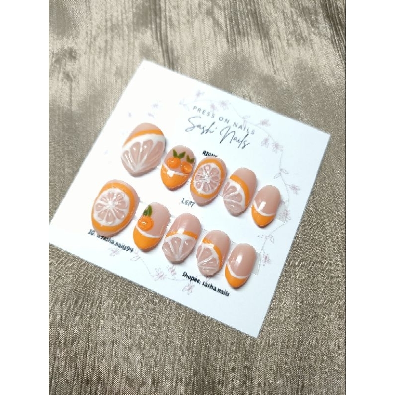 Orange Nails 3D