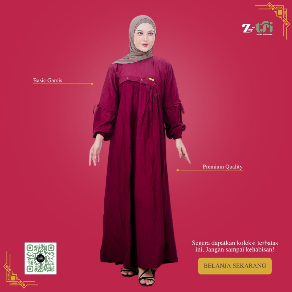 Long Dress Muslimah Wanita Remaja Dewasa – Gamis Kekinian Simple Polos Elegan Bahan katun Premium
