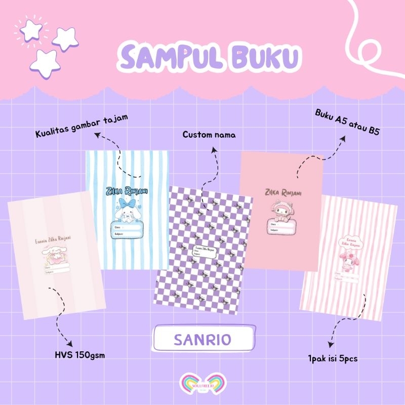 

Sampul Buku Aesthetic / sampul buku custom / sampul buku lucu / sampul buk A5 / sampul buku B5 / SANRIO