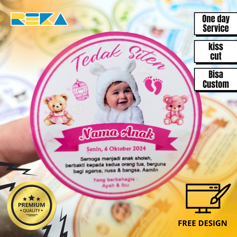 

8-10 Stiker Tedak Siten Free Design dan Cutting Bahan Cromo Tedhak Siten