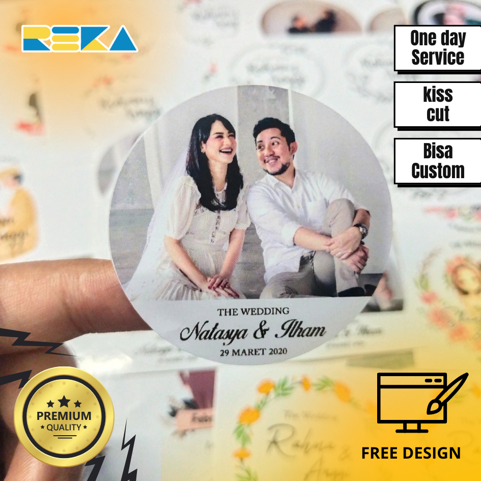 Sticker Wedding Souvenir Stiker Pernikahan Custom Ucapan Nikah Nikahan Perlembar