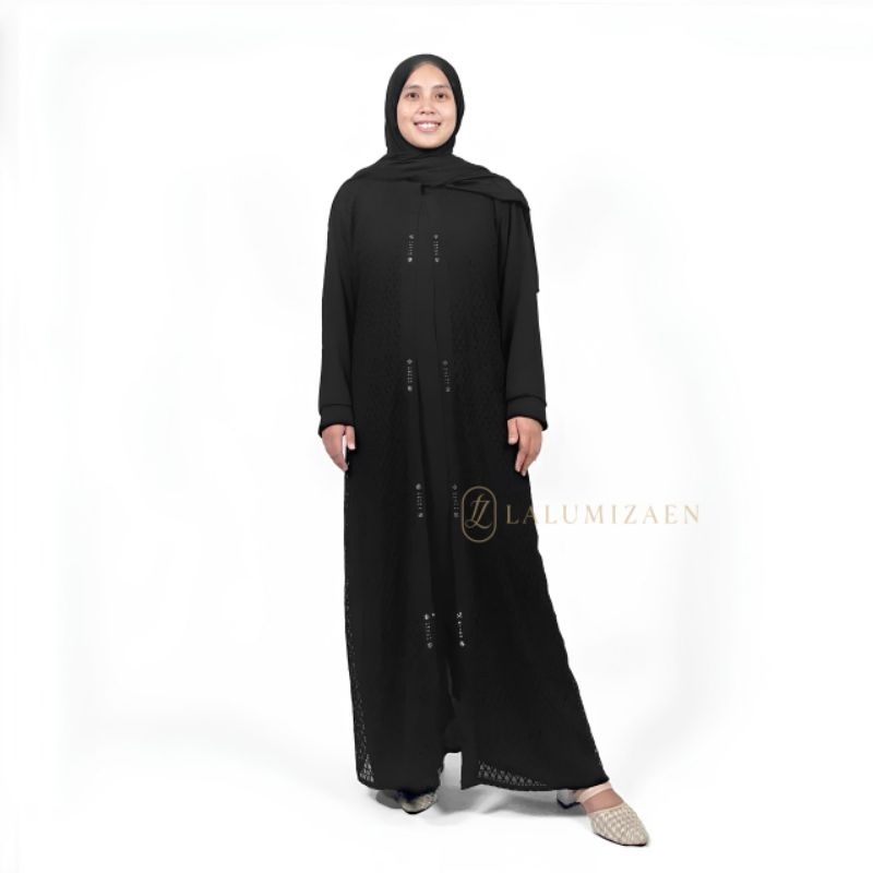 Gamis Brokat Diamond Modern Crinkle – Dress Elegan untuk Harian & Kondangan Muslimah