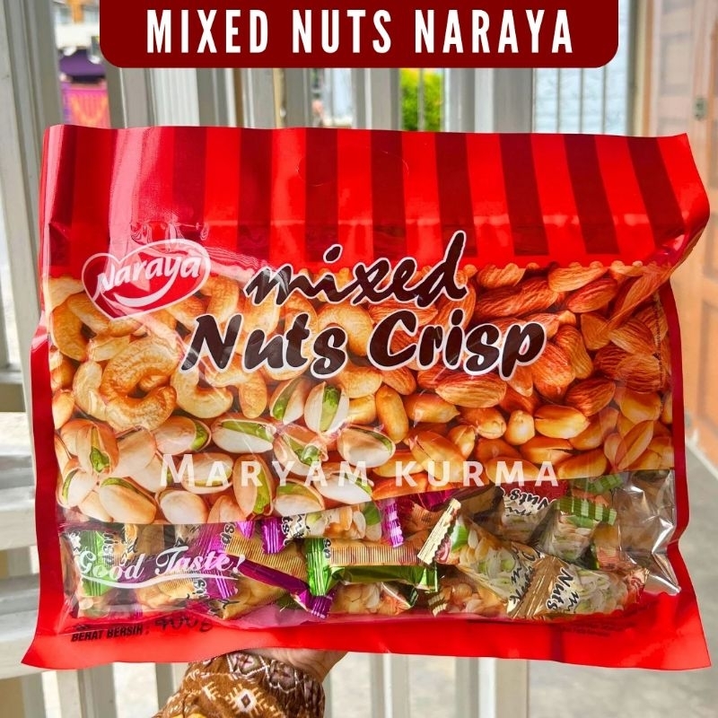 

Naraya Mixed Nuts Crispy 400gr Permen Kacang Panggang Halal dan Enak