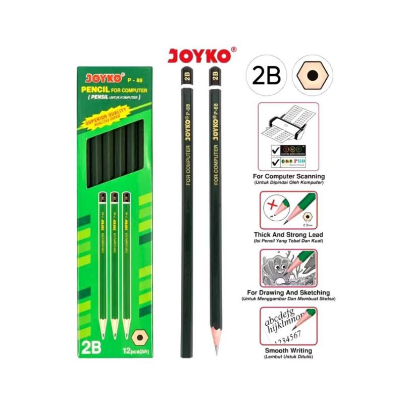 

Joyko Pensil 2B P-88 ( 1 pack / 12 pcs )