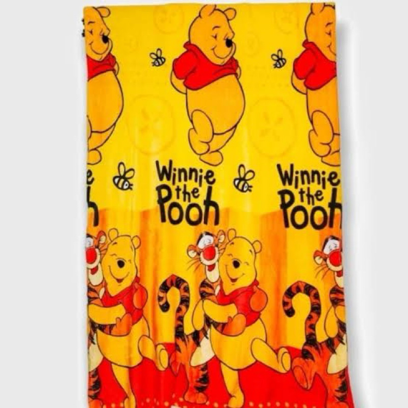 selimut bulu anak karakter winnie the pooh uk 120x180