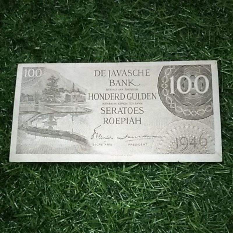 uang kuno indonesia 100 federal 1946 asli bekas edar