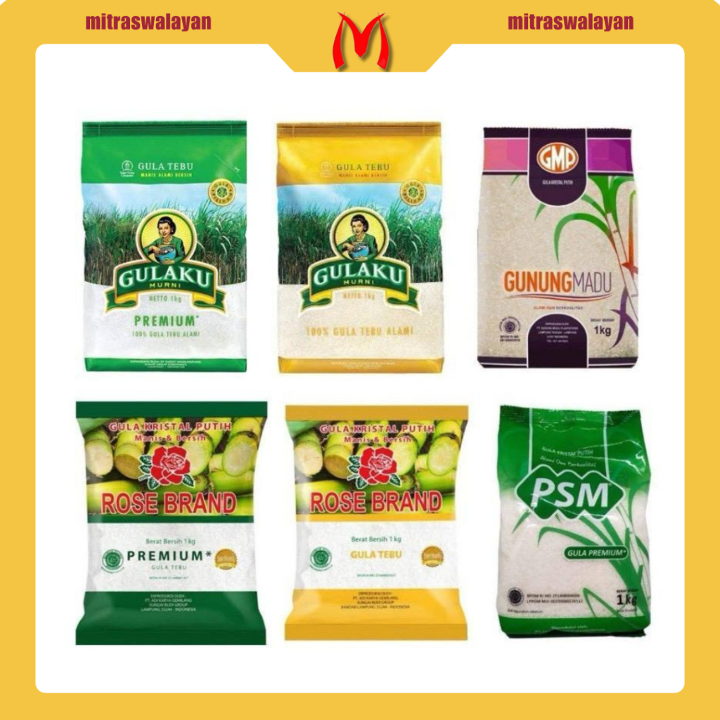 

GULA Pasir Kemasan 1 Kg Tersedia Semua Merk [ Rose Brand, Gulaku, PSM, KTM ]