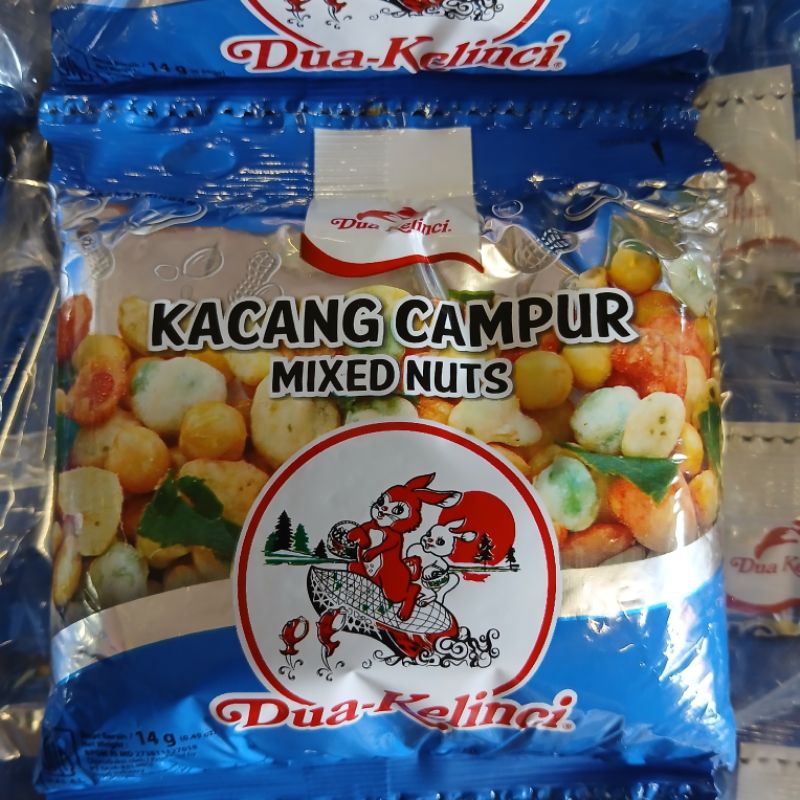

Kacang CAMPUR DUA KELINCI 1 Renceng isi 10 MIXED NUT 14g