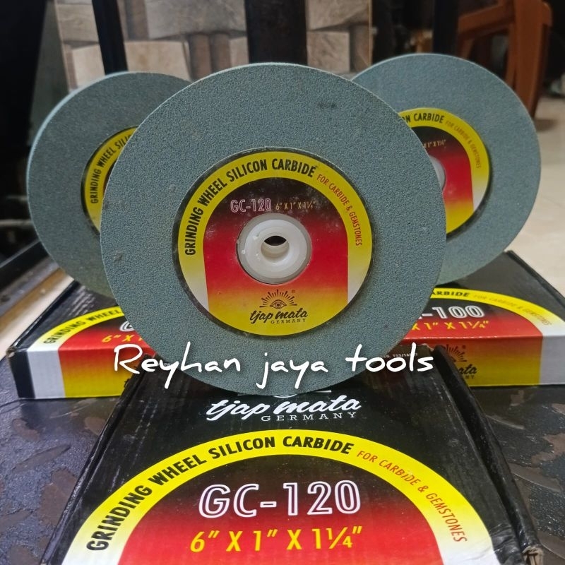 Batu gerinda duduk 6 inch Tjap Mata 150 x 25 x 31.75 mm grit 80 100 120 Varian Grit