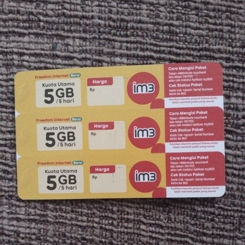 Voucher im3 5gb 5hari